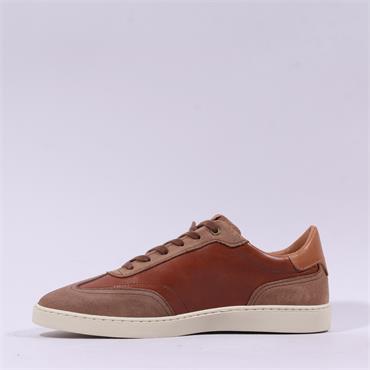 Tommy Bowe Tizzano Retro Laced Trainer - Tan Leather